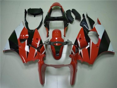 Descuento Carenados Moto Kawasaki ZX6R 2000-2002 - Blanco Rojo Negro Brillante