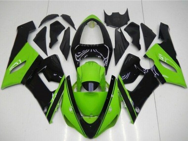 Descuento Carenado Moto Kawasaki ZX6R 2005-2006 - Verde Negro Brillante