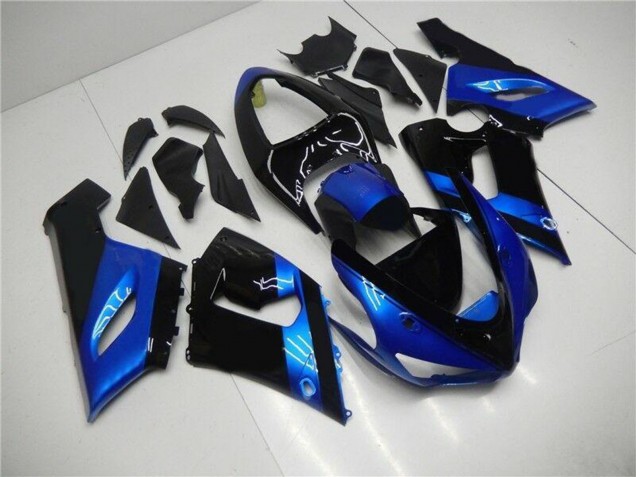Descuento Kits Carenado Moto Kawasaki ZX6R 2005-2006 - Azul Negro Brillante