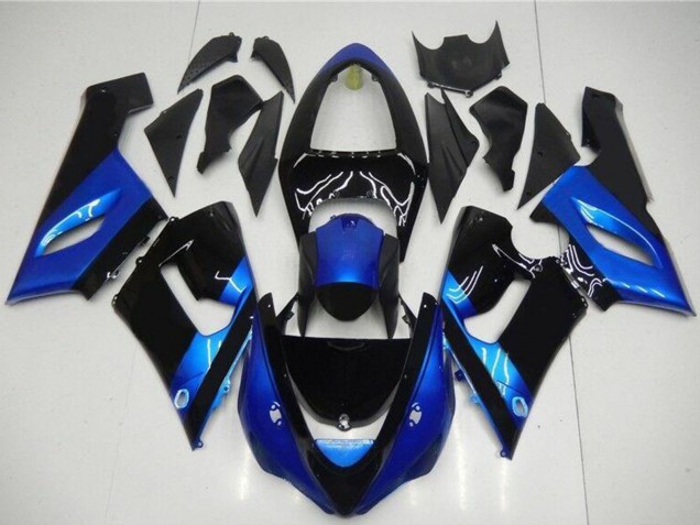 Descuento Kits Carenado Moto Kawasaki ZX6R 2005-2006 - Azul Negro Brillante