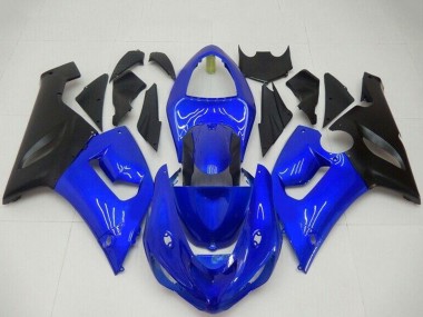 Descuento Carenados Moto Kawasaki ZX6R 2005-2006 - Azul Negro Mate