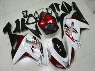 Descuento Carenados Moto Kawasaki ZX6R 2007-2008 - Blanco Negro Rojo
