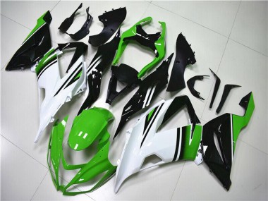 Descuento Carenados Moto Kawasaki ZX6R 2013-2018 - Verde Blanco Negro Brillante