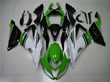 Descuento Carenados Moto Kawasaki ZX6R 2013-2018 - Verde Blanco Negro Brillante