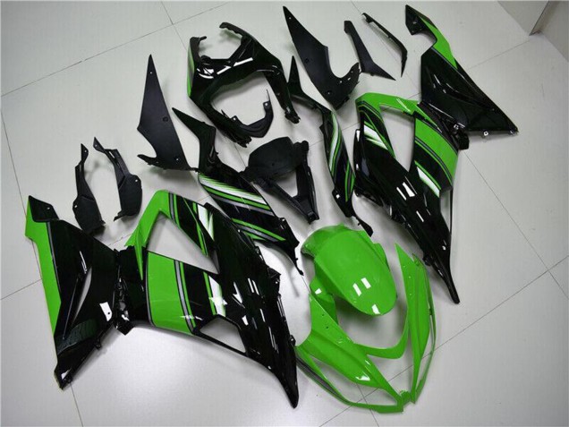 Descuento Carenado Moto Kawasaki ZX6R 2013-2018 - Verde Negro Brillante