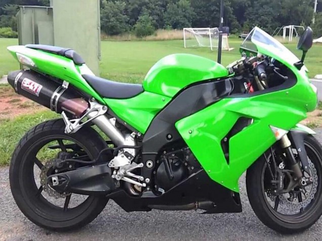 Descuento Kits Carenado Moto Kawasaki ZX10R 2006-2007 - Verde Negro Mate