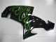 Descuento Carenados Moto Kawasaki ZX10R 2006-2007 - Negro Brillante Verde Llama