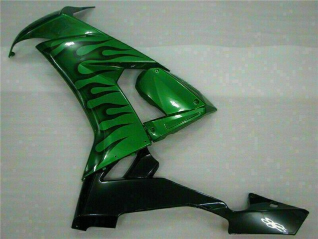 Descuento Carenados Moto Kawasaki ZX10R 2008-2010 - Negro Brillante Verde Llama