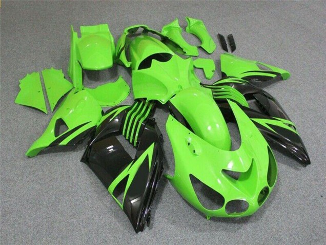 Descuento Carenado Moto Kawasaki ZX14R ZZR1400 2006-2011 - Verde Negro Brillante