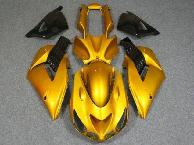 Descuento Carenados Moto Kawasaki ZX14R ZZR1400 2006-2011 - Oro Negro Brillante