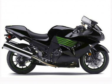 Descuento Carenados Moto Kawasaki ZX14R ZZR1400 2006-2011 - Negro Brillante Verde