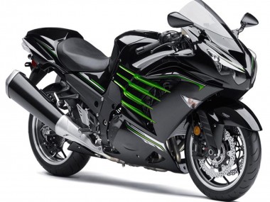 Descuento Carenados Moto Kawasaki ZX14R ZZR1400 2012-2024 - Negro Brillante Negro Mate Verde