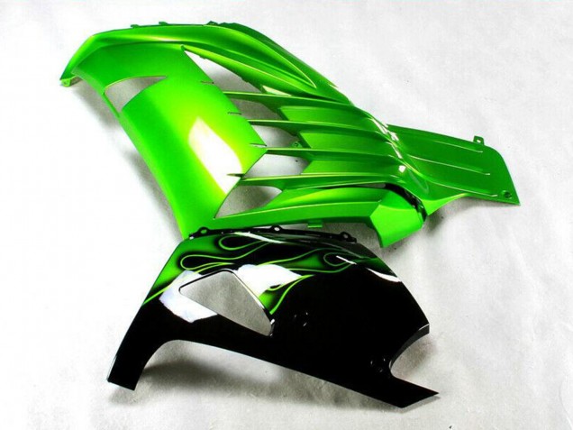 Descuento Carenado Moto Kawasaki ZX14R ZZR1400 2012-2024 - Verde Negro Brillante