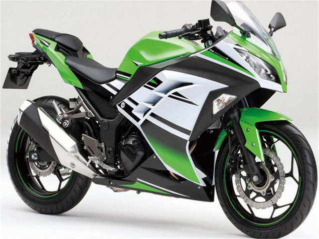 Descuento Carenados Moto Kawasaki Ninja 300 EX300R 2013-2024 - Verde Blanco Negro Raya