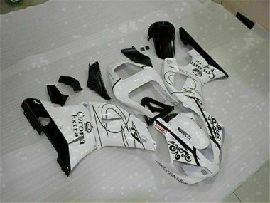 Descuento Carenados Moto Yamaha YZF R1 2000-2001 - Blanco Negro Corona Extra