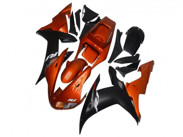 Descuento Carenados Moto Yamaha YZF R1 2002-2003 - Naranja Negro Mate