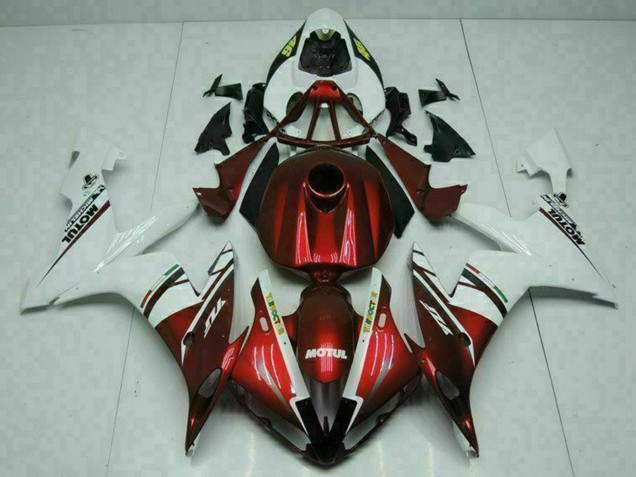 Descuento Carenados Moto Yamaha YZF R1 2004-2006 - Blanco Rojo Amarillo Motul 46