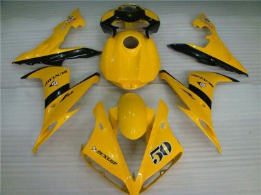 Descuento Carenados Moto Yamaha YZF R1 2004-2006 - Amarillo Negro Brillante Dunlop 50