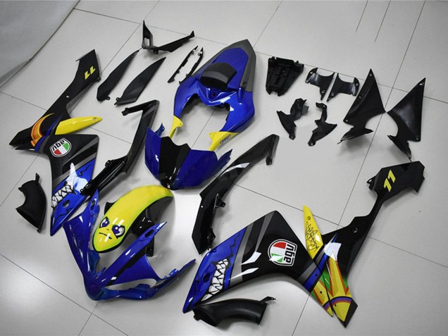 Descuento Carenados Moto Yamaha YZF R1 2007-2008 - Azul Amarillo Negro Tiburón