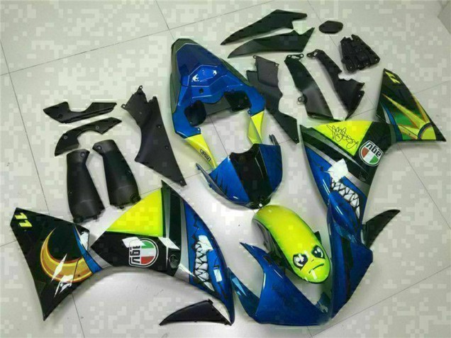 Descuento Carenados Moto Yamaha YZF R1 2009-2011 - Azul Amarillo Tiburón