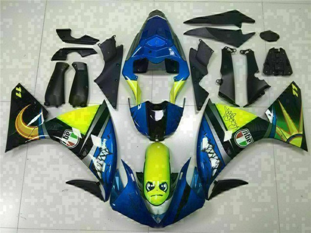 Descuento Carenados Moto Yamaha YZF R1 2009-2011 - Azul Amarillo Tiburón