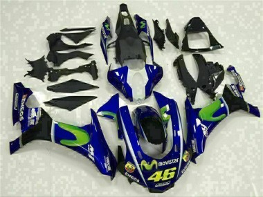 Descuento Carenados Moto Yamaha YZF R1 2015-2019 - Azul Plata Negro Verde MoviStar