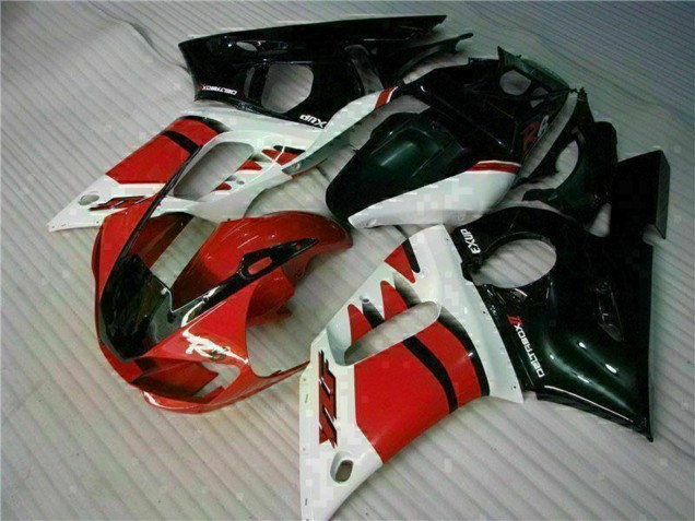 Descuento Carenado Moto Yamaha YZF R6 1998-2002 - Blanco Rojo Negro Brillante