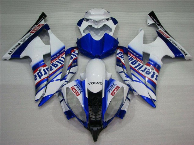 Descuento Carenados Moto Yamaha YZF R6 2008-2016 - Blanco Azul Rojo Sterilgarda Volvo Fimer Yamalube