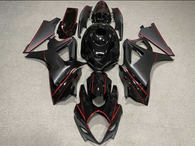 Descuento Carenados Moto Suzuki GSXR 1000 2007-2008 - Negro Brillante Negro Mate Rojo