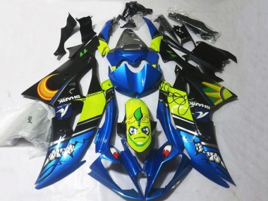 Descuento Carenados Moto Yamaha YZF R6 2008-2016 - Azul Amarillo Negro Tiburón