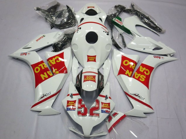 Descuento Carenados Moto Honda CBR1000RR 2012-2016 - Blanco Rojo Amarillo San Carlo