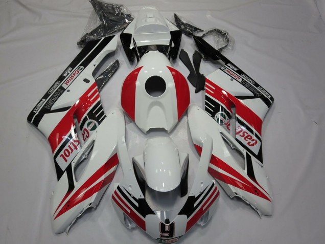 Descuento Carenados Moto Honda CBR1000RR 2004-2005 - Blanco Rojo Negro Brillante Castrol 9