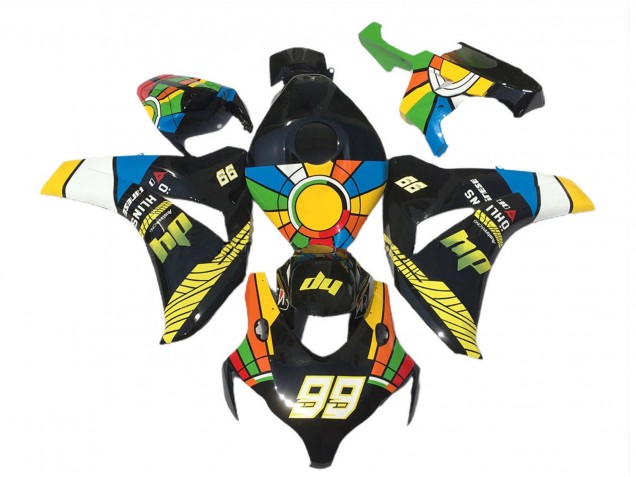 Descuento Carenados Moto Honda CBR1000RR 2008-2011 - Azul Amarillo Verde Rojo Negro RuedaColores 99