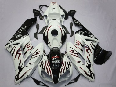 Descuento Carenados Moto Honda CBR1000RR 2004-2005 - Blanco Negro Brillante Rojo Llama