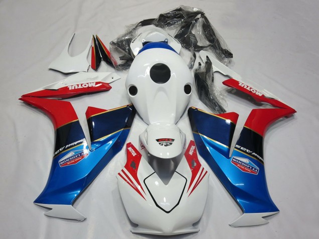 Descuento Carenados Moto Honda CBR1000RR 2012-2016 - Blanco Rojo Azul Motul