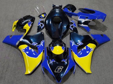 Descuento Carenado Moto Honda CBR1000RR 2008-2011 - Azul Oscuro Amarillo Rojo Bull