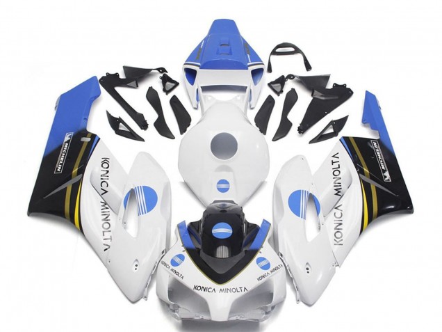 Descuento Carenados Moto Honda CBR1000RR 2004-2005 - Blanco Azul Claro Negro Brillante Konica Minolta