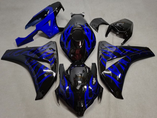 Descuento Carenados Moto Honda CBR1000RR 2008-2011 - Negro Brillante Azul Llama