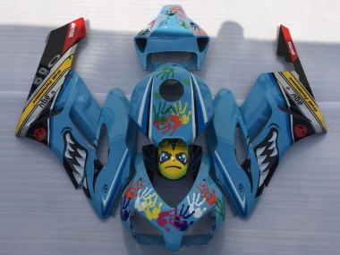 Descuento Carenados Moto Honda CBR1000RR 2004-2005 - Azul Amarillo Negro Rojo Tiburón