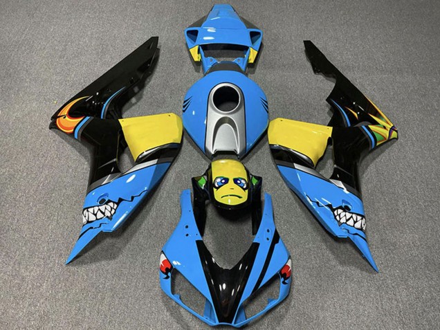 Descuento Carenados Moto Honda CBR1000RR 2006-2007 - Azul Claro Amarillo Plata Negro Brillante Tiburón