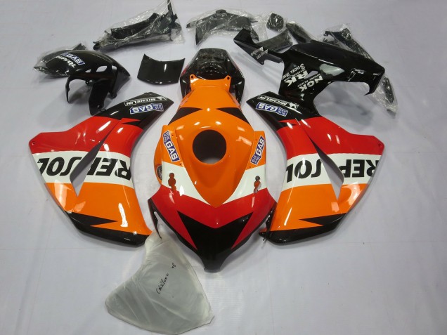 Descuento Carenado Moto Honda CBR1000RR 2008-2011 - Naranja Blanco Rojo Negro Brillante Repsol