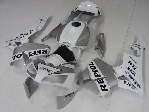 Descuento Carenado Moto Honda CBR600RR 2003-2004 - Blanco Plata Negro Repsol