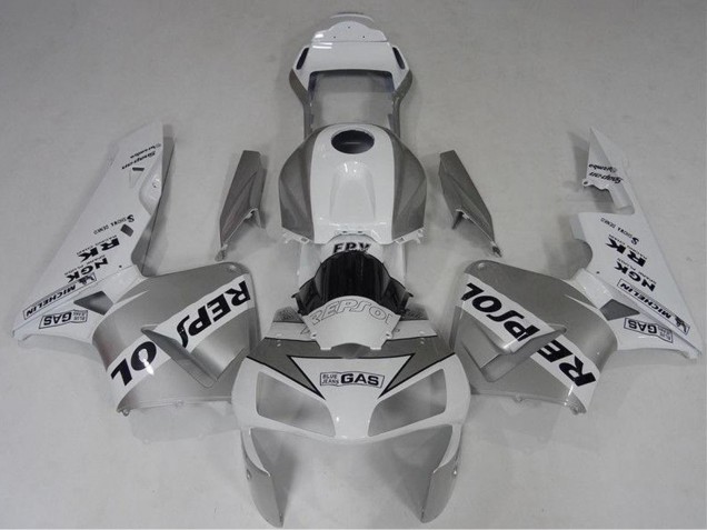 Descuento Carenado Moto Honda CBR600RR 2003-2004 - Blanco Plata Negro Repsol