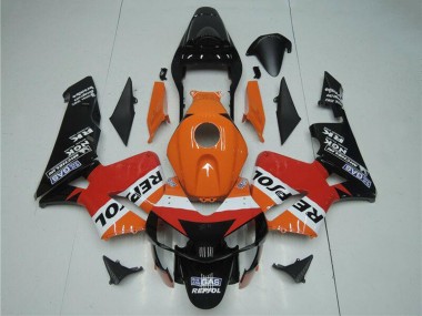 Descuento Kits Carenado Moto Honda CBR600RR 2003-2004 - Naranja Blanco Rojo Negro Brillante Repsol