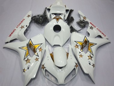 Descuento Carenados Moto Honda CBR1000RR 2006-2007 - Blanco Oro Estrella Energy Drink