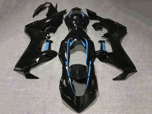 Descuento Carenados Moto Honda CBR1000RR 2017-2023 - Negro Brillante Azul Claro Línea