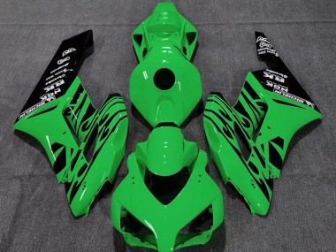 Descuento Carenados Moto Honda CBR1000RR 2004-2005 - Verde Negro Brillante Llama