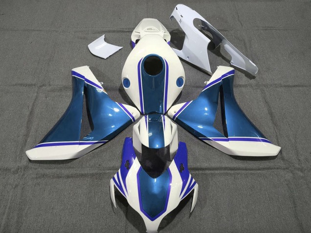 Descuento Carenados Moto Honda CBR1000RR 2008-2011 - Blanco Lustroso Azul Perla