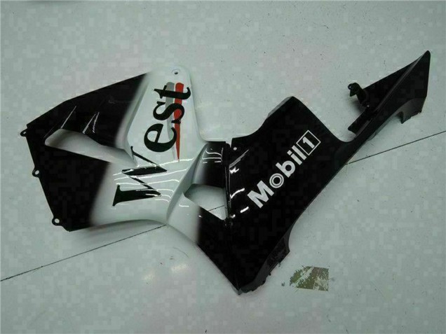 Descuento Carenados Moto Honda CBR600RR 2003-2004 - Negro Brillante Blanco West Mobil