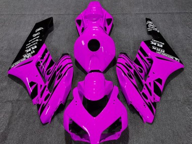 Descuento Carenados Moto Honda CBR1000RR 2004-2005 - Rosa Negro Brillante Llama